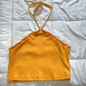 Unknown brand orange halter crop top